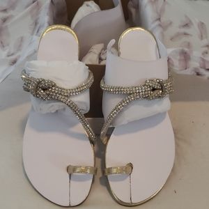 Jessica Simpson Gold Klancy Flat Sandal